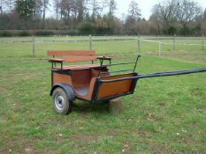 EXERCISE CART to suit 13hh. The body of natural wood with black painted metal frame and shafts on