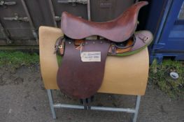 Barnsby brown leather Military saddle 18"
