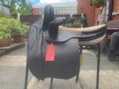 17" Victorian side saddle with roller bar stirrup fitting.