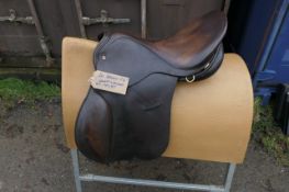 Lovatt & Ricketts brown leather GP saddle 17.5" medium fit