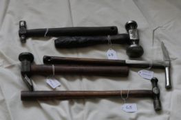 Selection of saddler's hammers