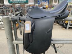 Barnsby black dressage saddle 17" narrow.