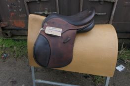 Martin Wilkinson brown leather GP saddle 16" wide fit