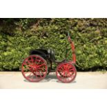 4 WHEEL SEFTON DOG CART built by Mullon & Sons of Hertford to suit 14 to 15hh. Painted black with