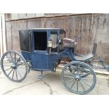 DOUBLE BROUGHAM built by C. Windover of London to suit 14.2hh single or pair. Painted black and blue