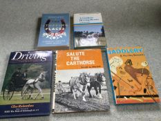 5 equestrian books; The Stopping Places by Damian Le Bas; A Guide to Driving Horses by S.Walrond;