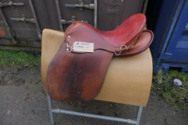 Barnsby brown leather Military saddle 18"