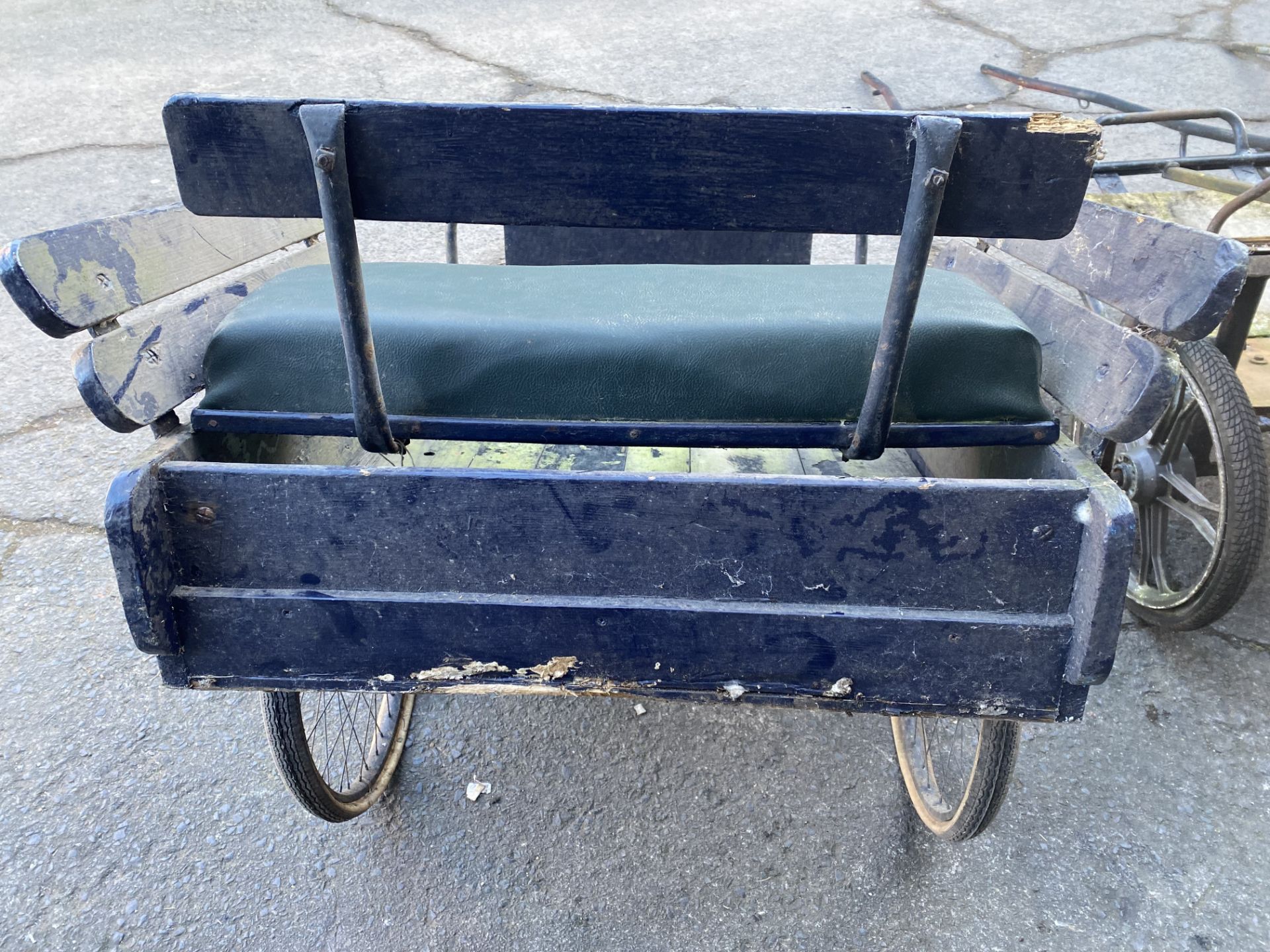 FOUR EXERCISE CARTS comprising three 2 wheel carts with metal frames and wire wheels; together - Image 7 of 9