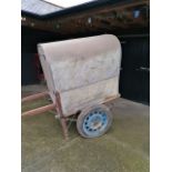 BAKER'S HAND CART with wooden body and metal curved roof faintly sign-written "....Gallop and Son,