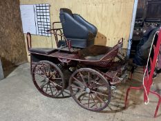 MARATHON VEHICLE by Hartland Carriages to suit 15hh pair. Painted burgundy with white lining and