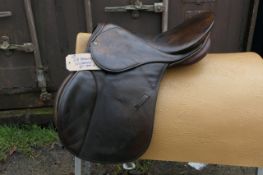 Stubben brown hide covered saddle 18" medium-wide fit