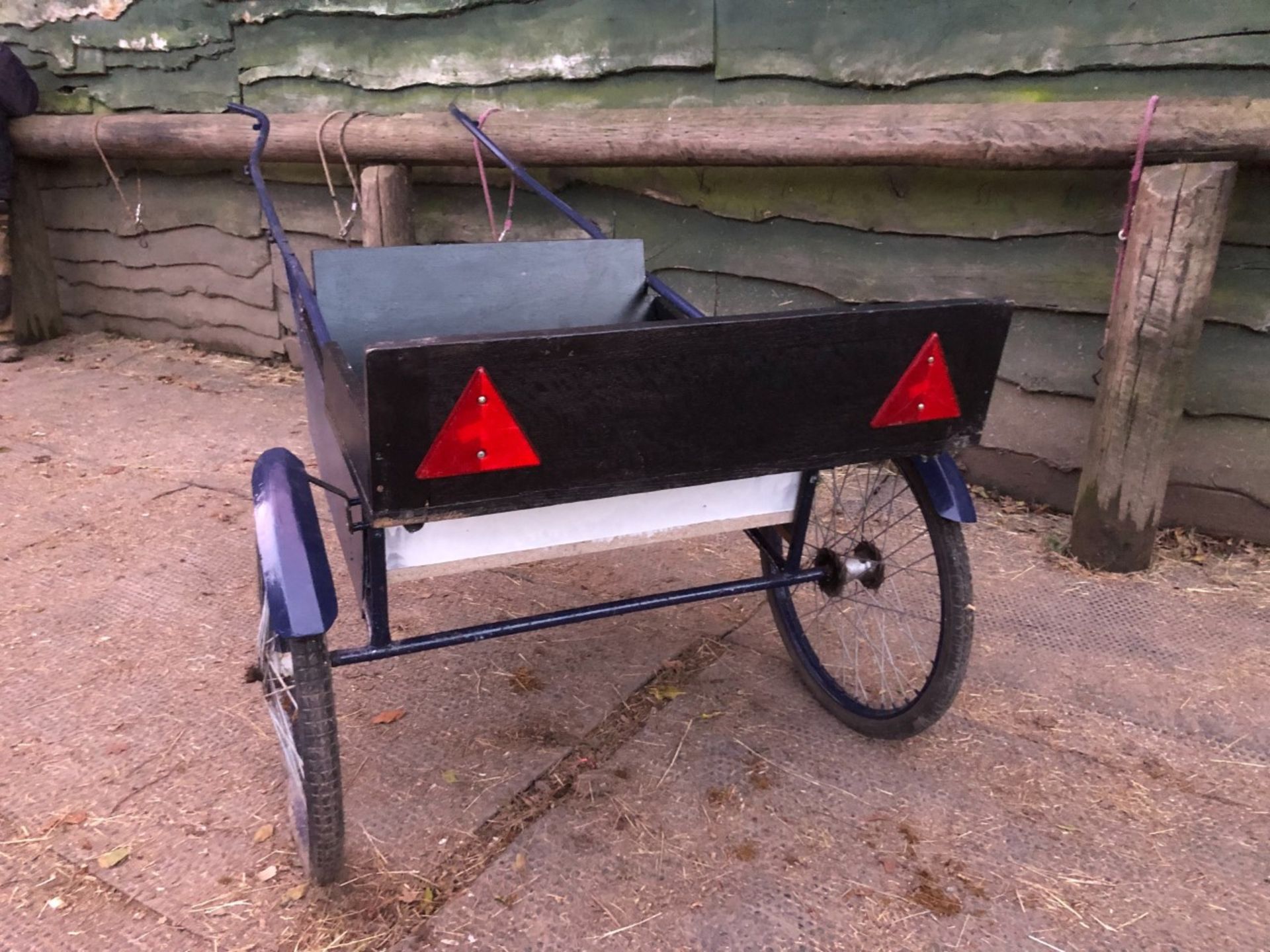 EXERCISE VEHICLE painted blue and black on wire wheels with pneumatic tyres. - Image 2 of 4