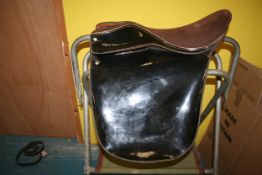 Black patent saddle by Eldonian.