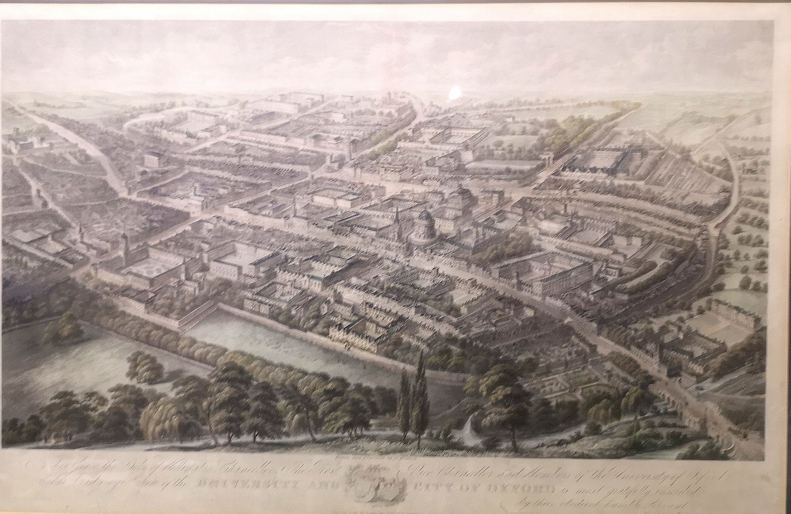 Framed and glazed print of the university city of Oxford - Image 2 of 3