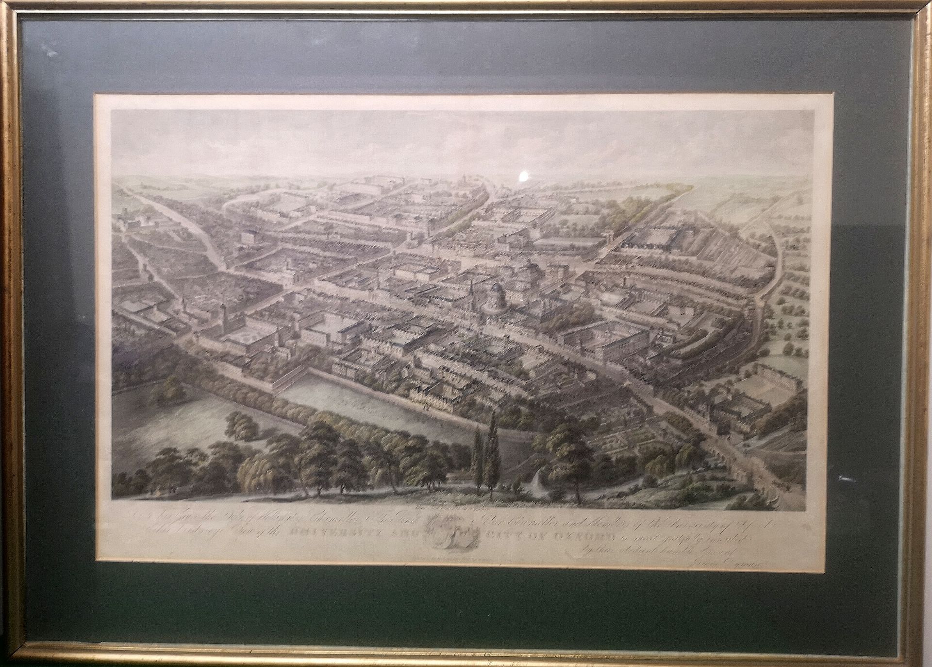 Framed and glazed print of the university city of Oxford