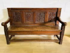 19th century oak settle