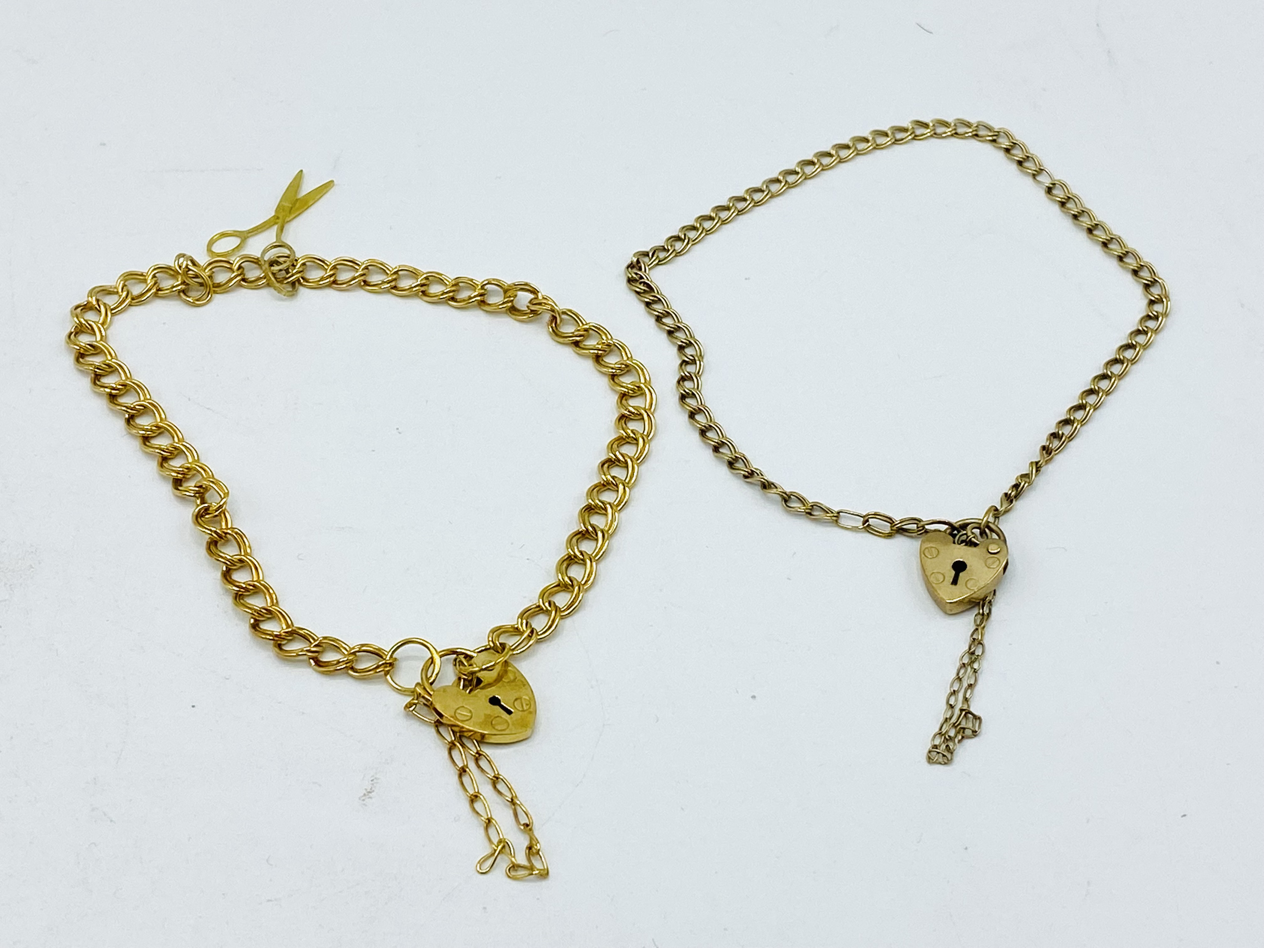 Two 9ct gold bracelets