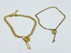 Two 9ct gold bracelets