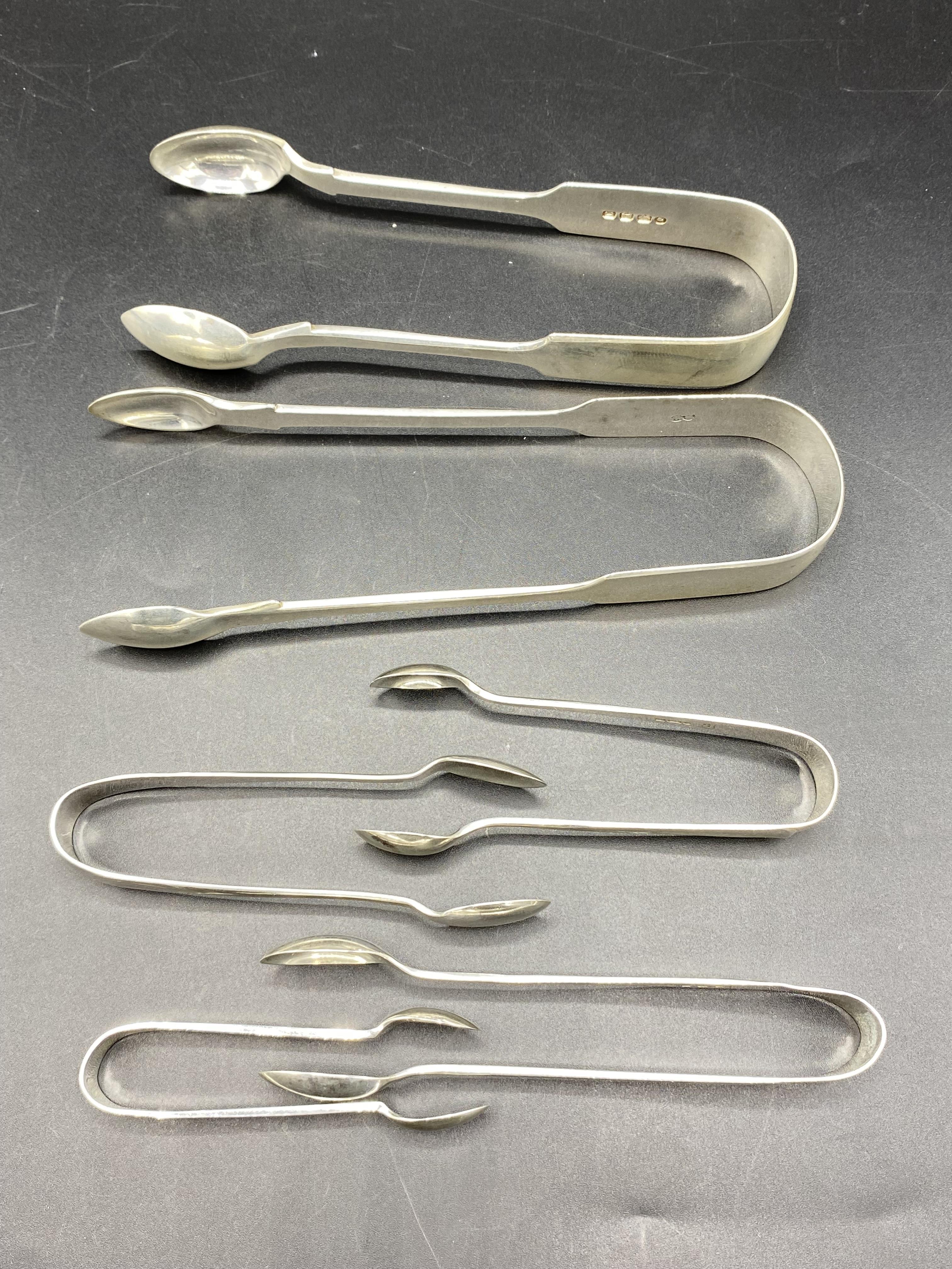 Six pair of silver sugar tongs - Image 2 of 3