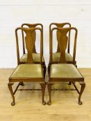 Four mahogany splat back dining chairs