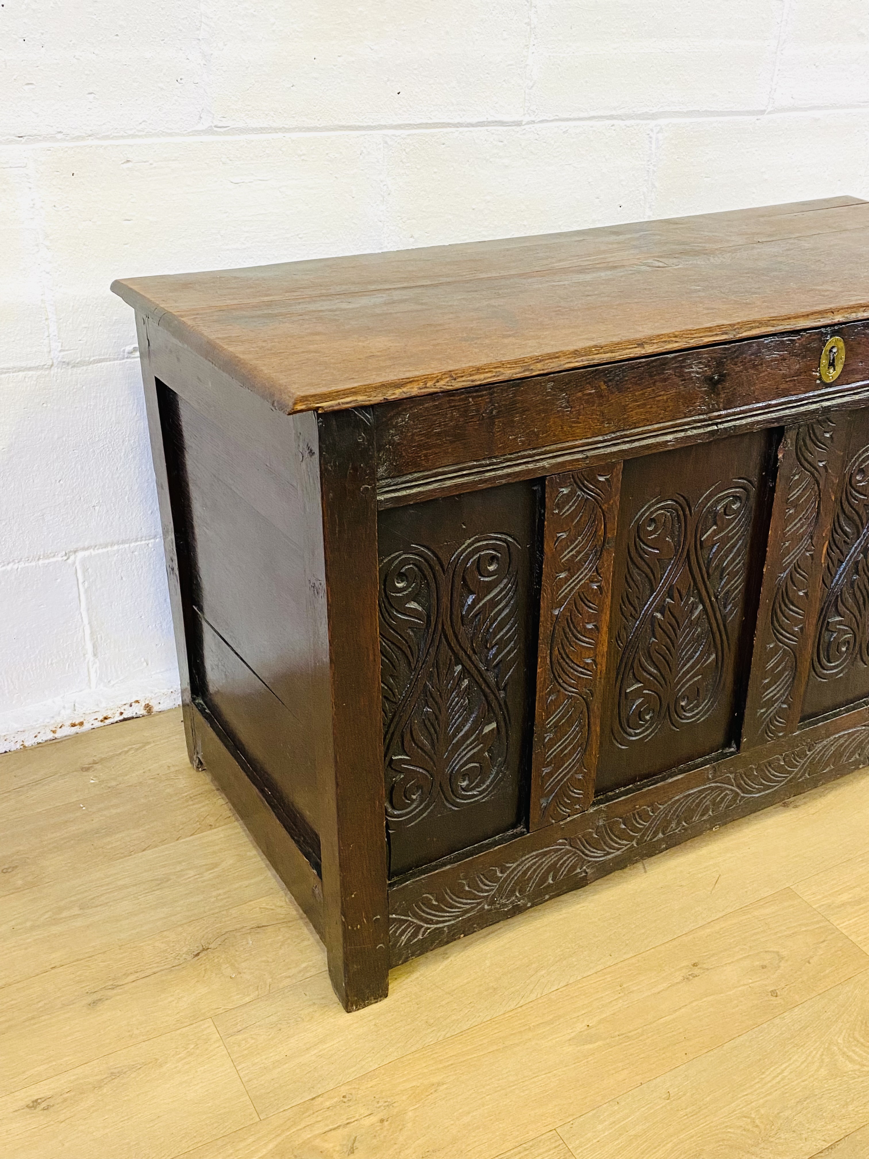 Georgian oak chest - Image 4 of 8