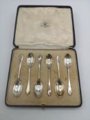 Boxed set of six Mappin & Webb coffee spoons