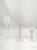 Three air twist stem glasses