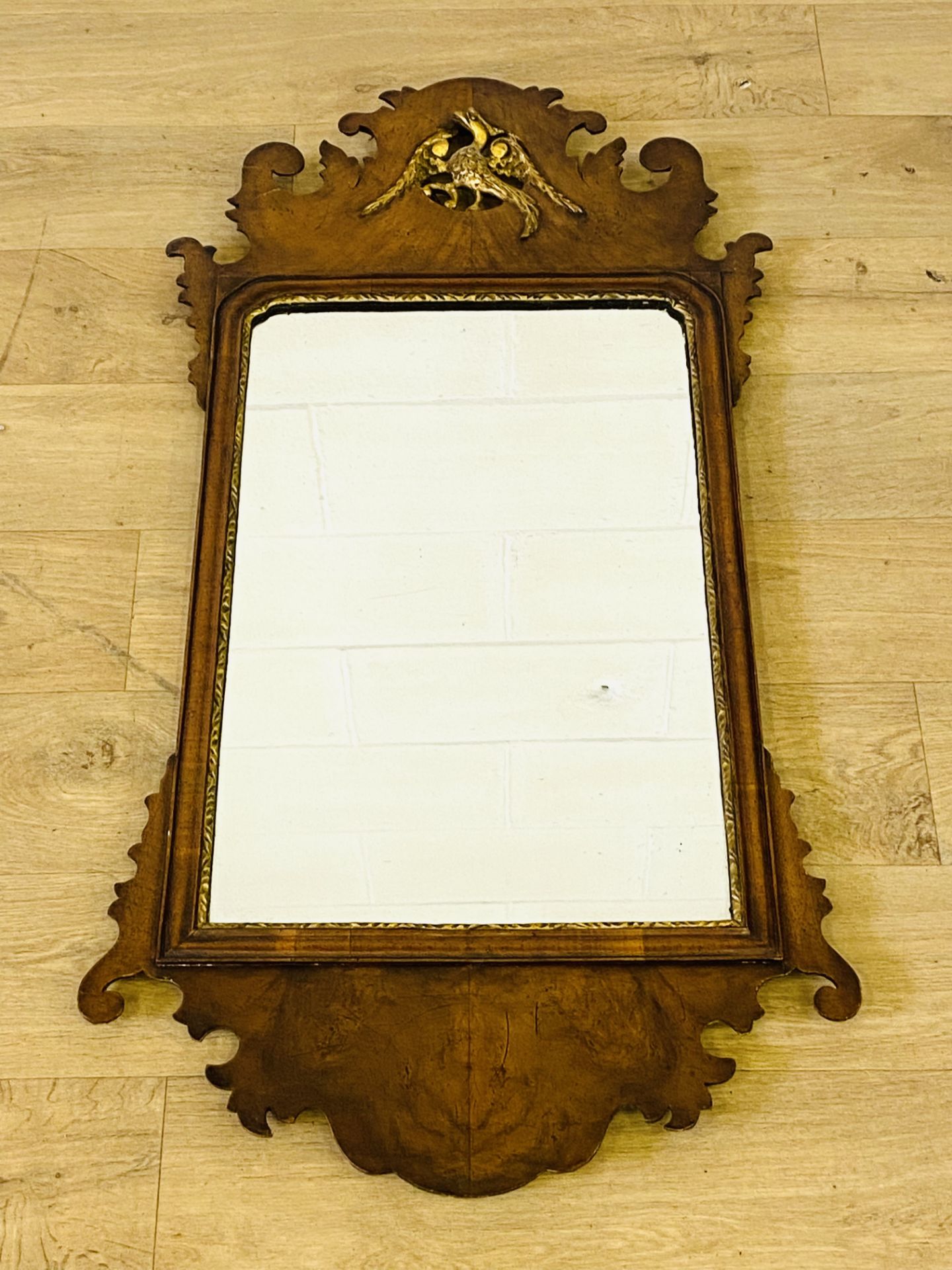 Georgian mahogany fret cut wall mirror