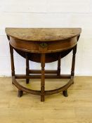 Oak demi lune drop leaf table