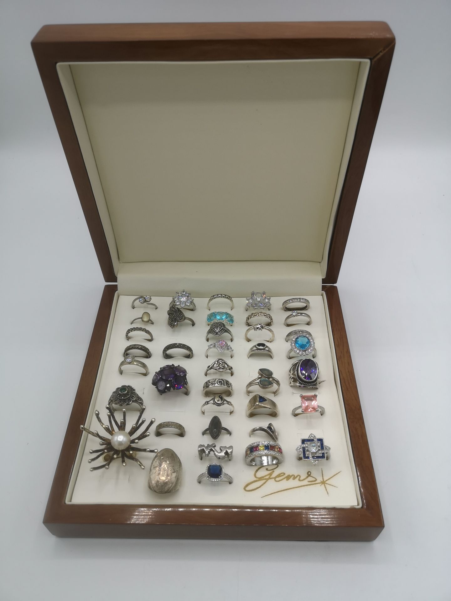 Collection of thirty eight silver rings - Image 2 of 9