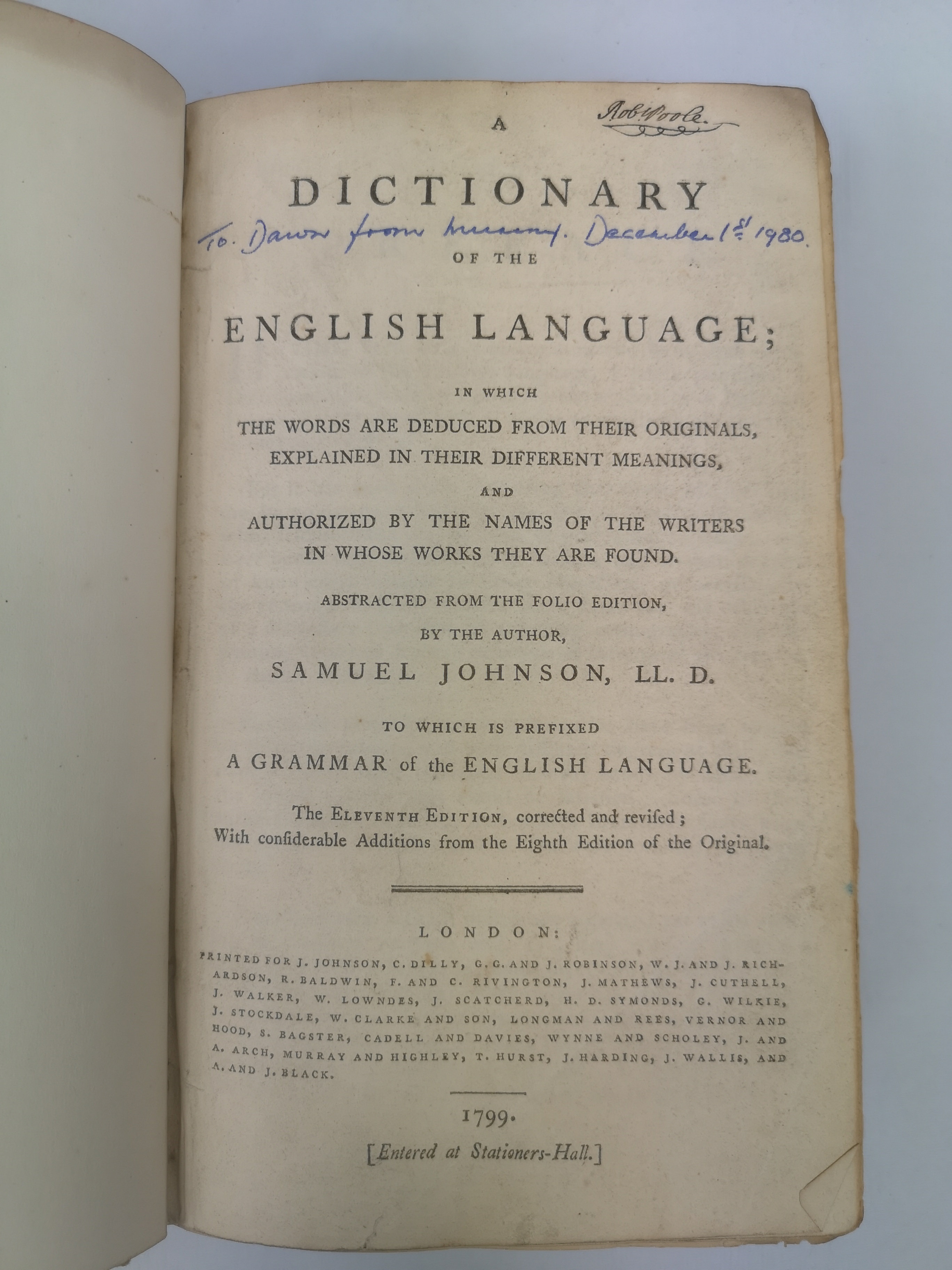 A Dictionary of the English Language by Samuel Johnson - Image 2 of 2