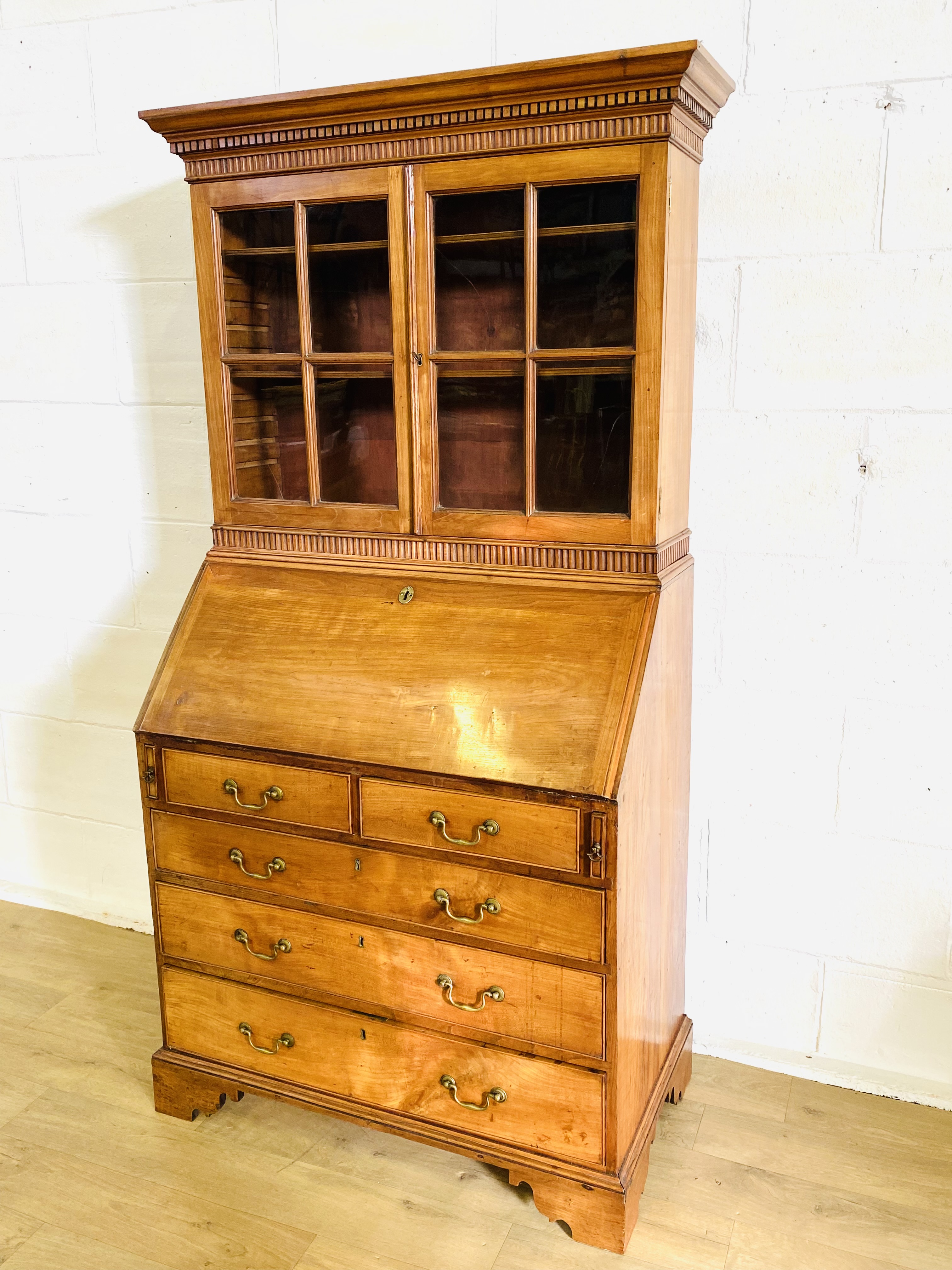 Mahogany bureau bookcase - Image 3 of 9