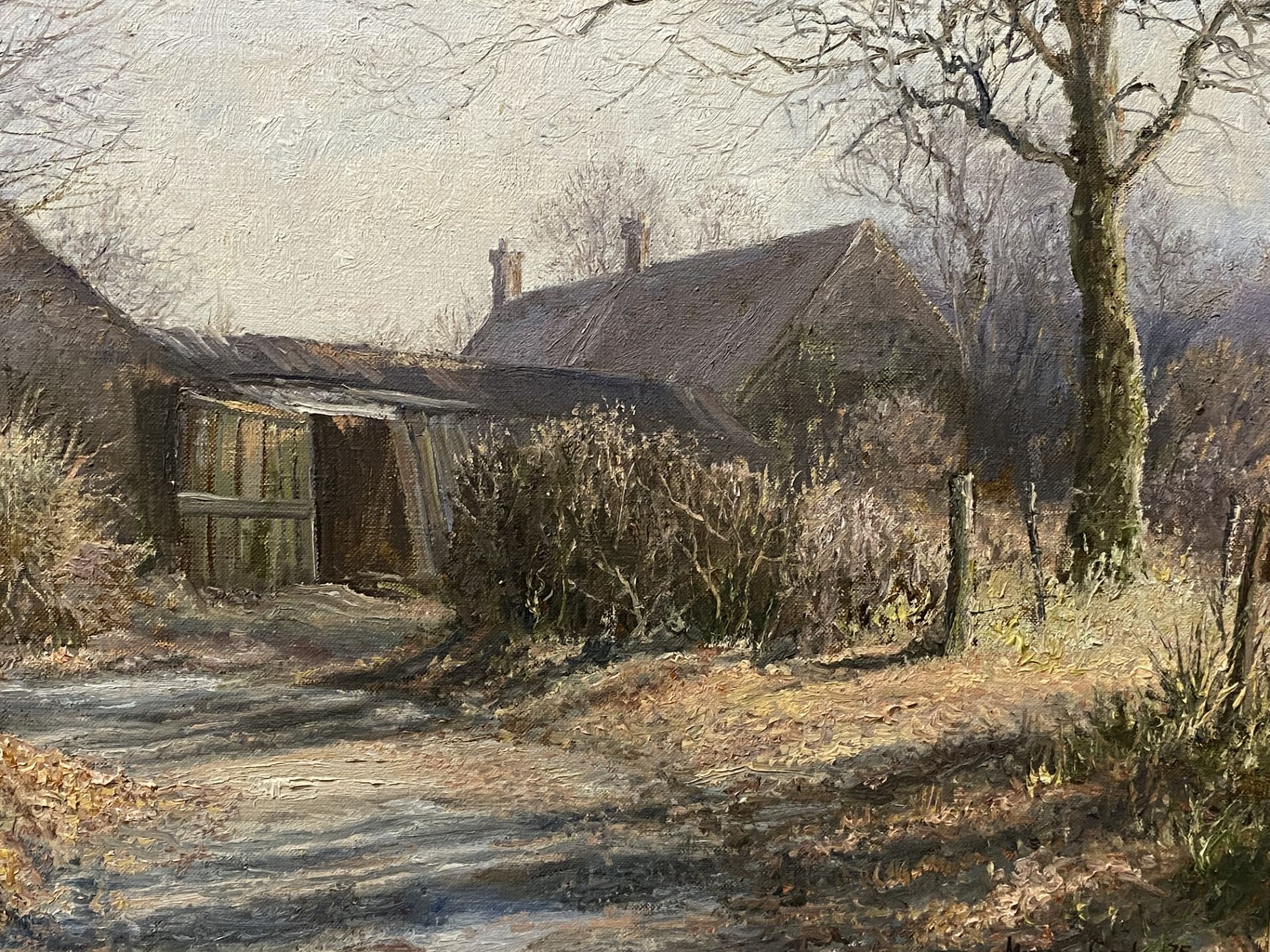 Mervyn Goode (b. 1948), oil on canvas of Ovington Mill - Image 4 of 6