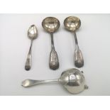 Silver tea strainer and other items