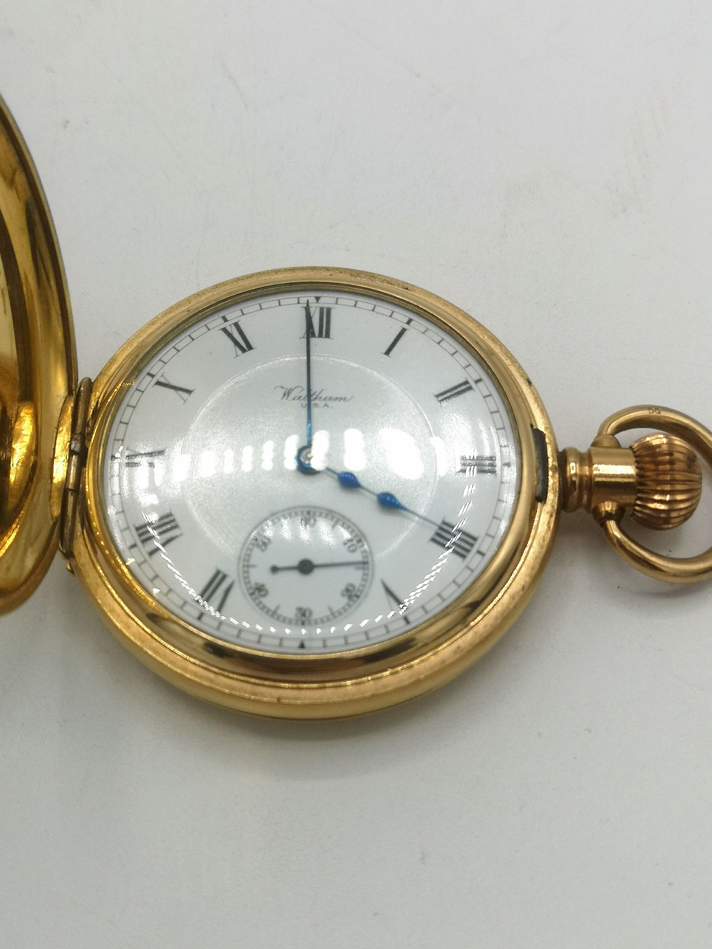 Waltham gold plated half hunter watch - Image 4 of 9