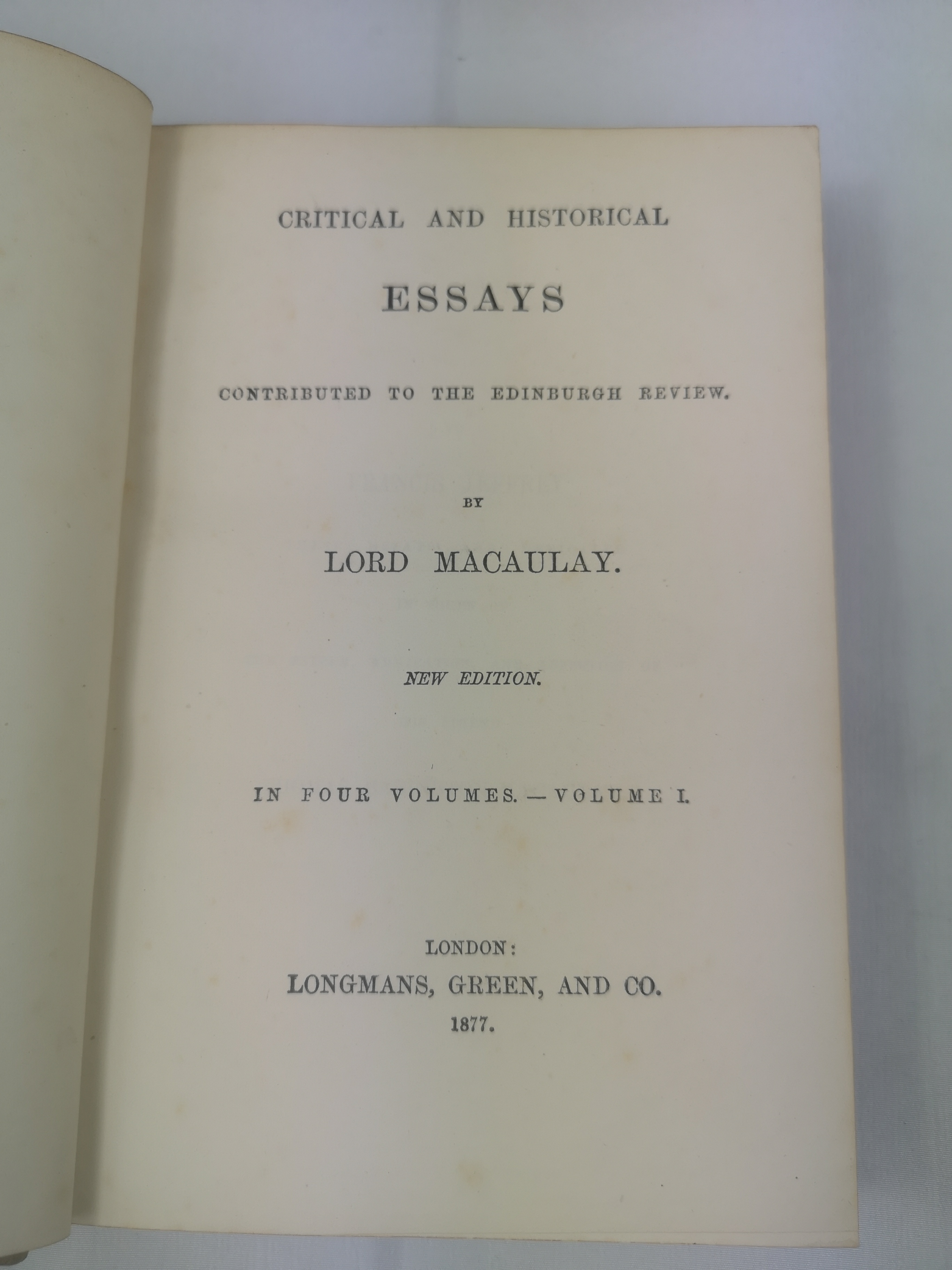 Critical and Historical Essays by Lord Macaulay - Image 5 of 5