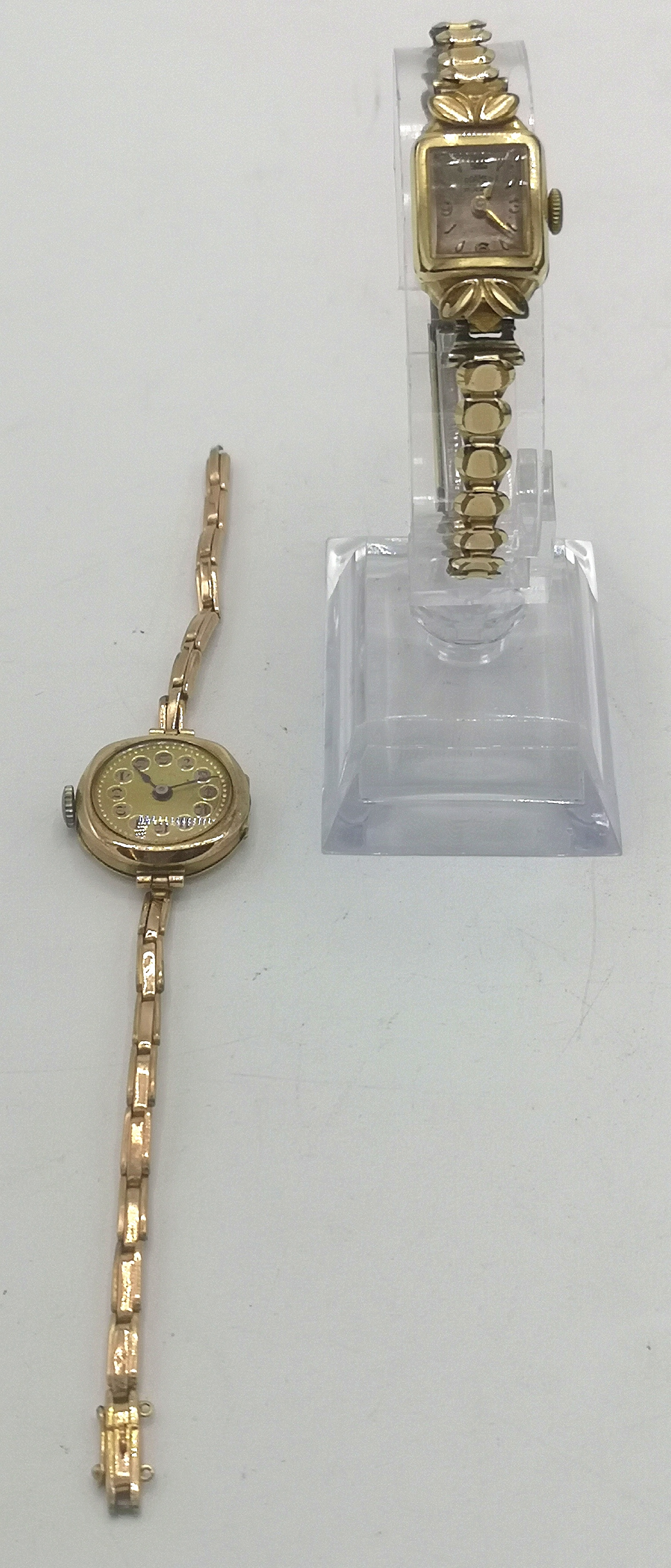 9ct gold wrist watch; 9ct gold expandable strap together with a Roamer wrist watch - Image 2 of 6