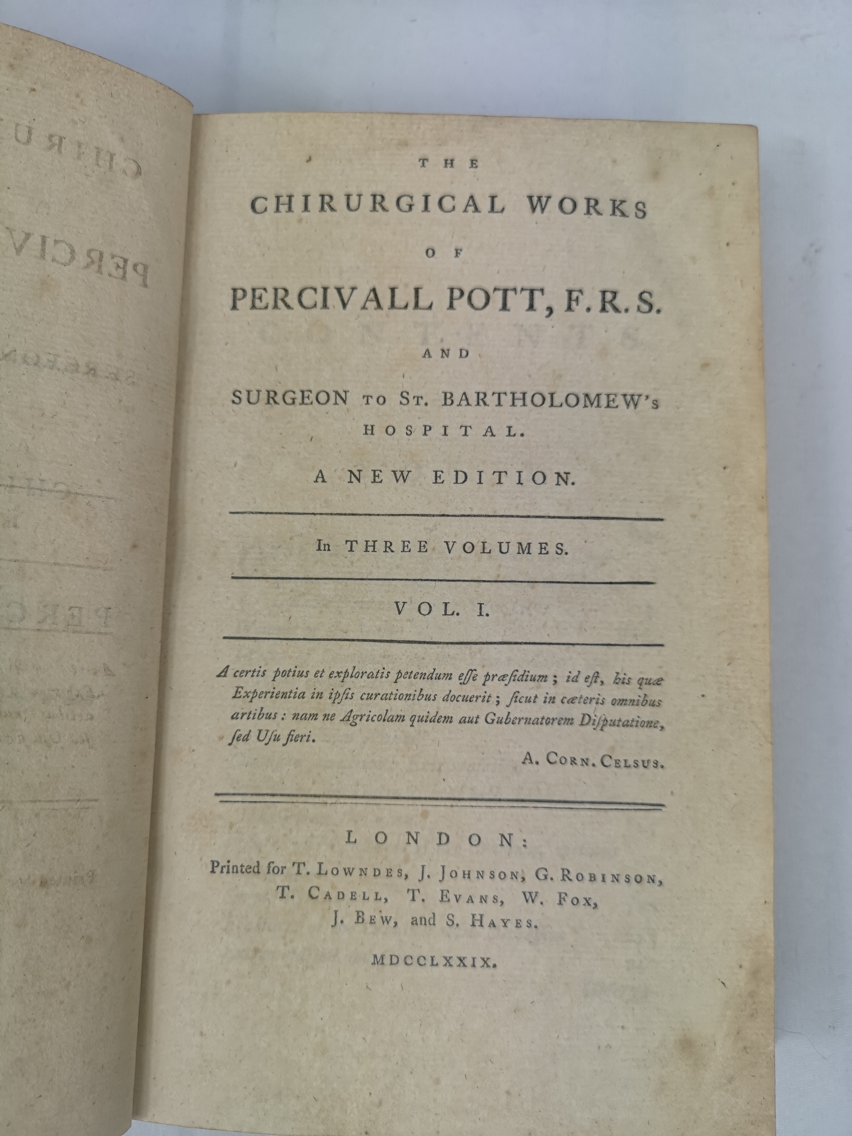 The Chirurgical Works of Percival Pott, half bound in three volumes - Image 2 of 4