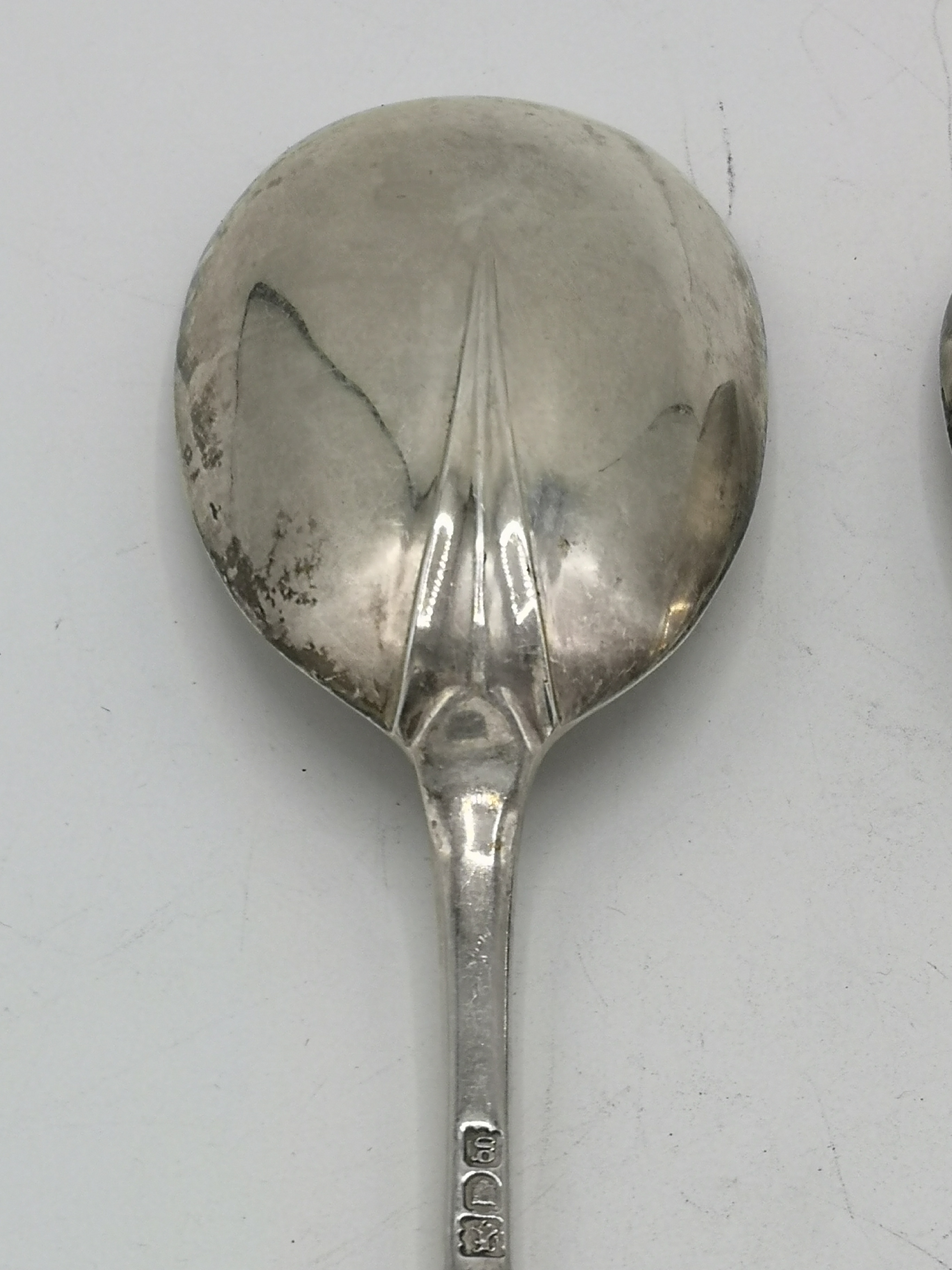 Pair of silver salad servers - Image 6 of 8