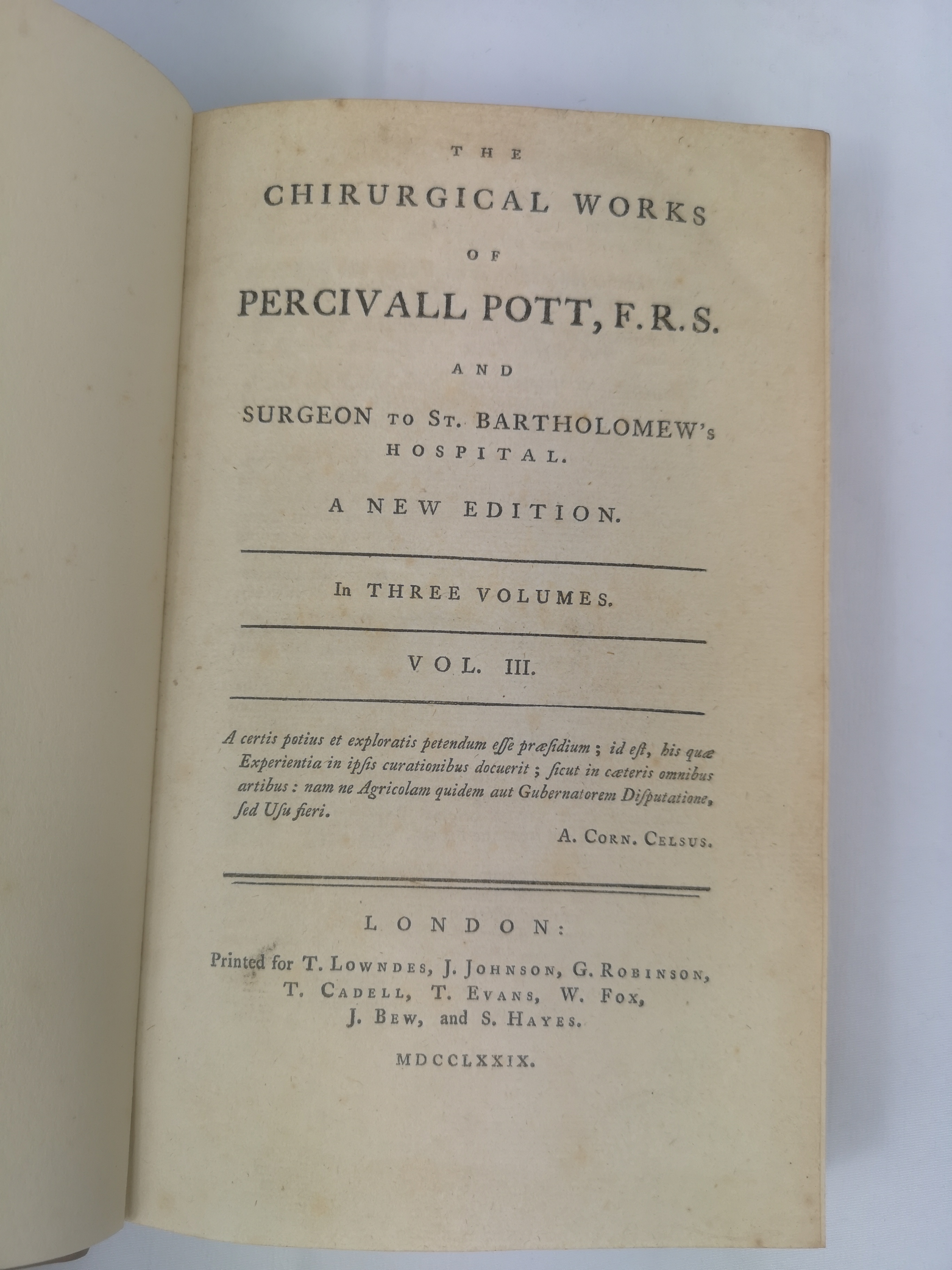 The Chirurgical Works of Percival Pott, half bound in three volumes - Image 3 of 4