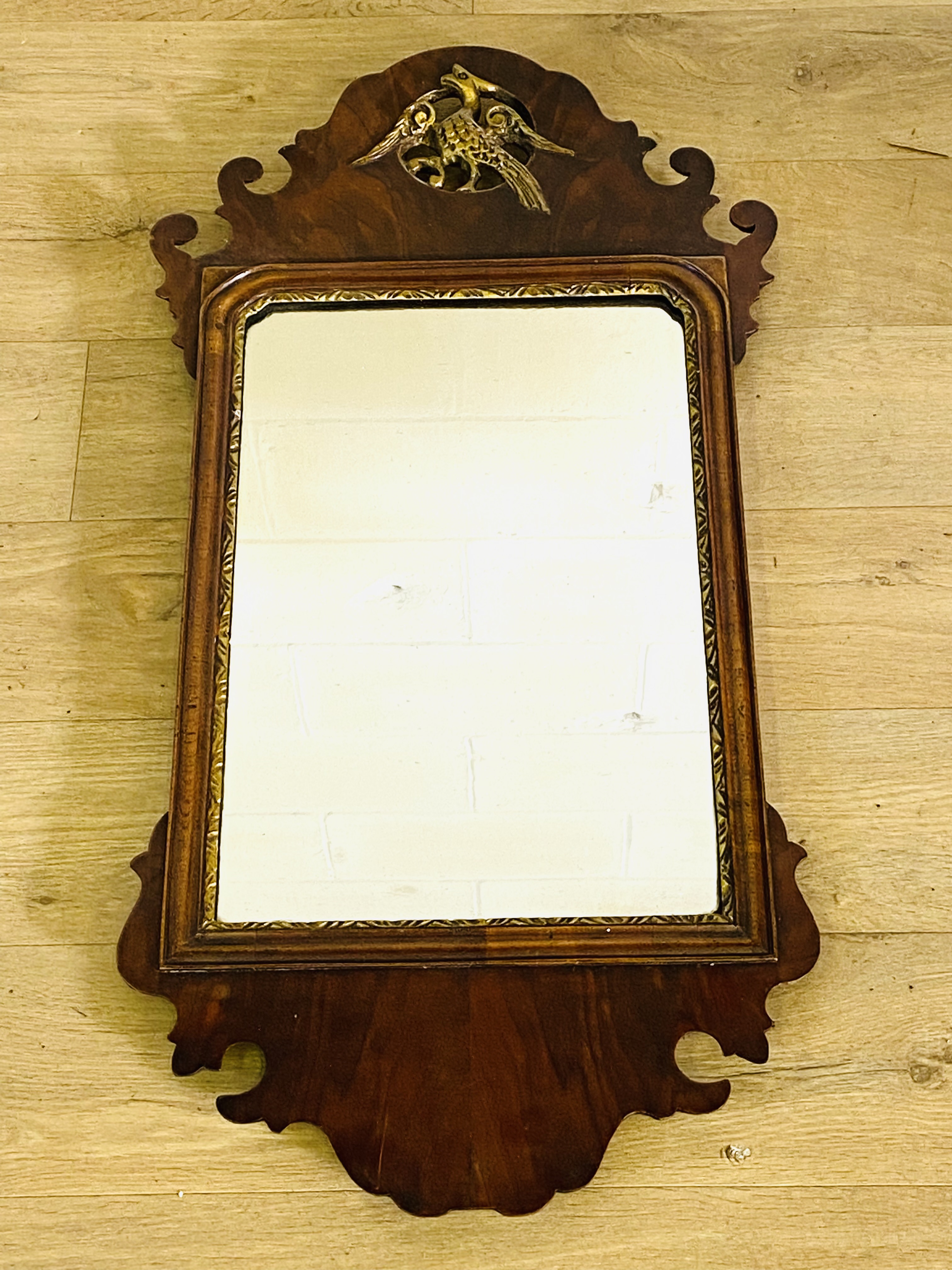 Georgian mahogany fret cut wall mirror