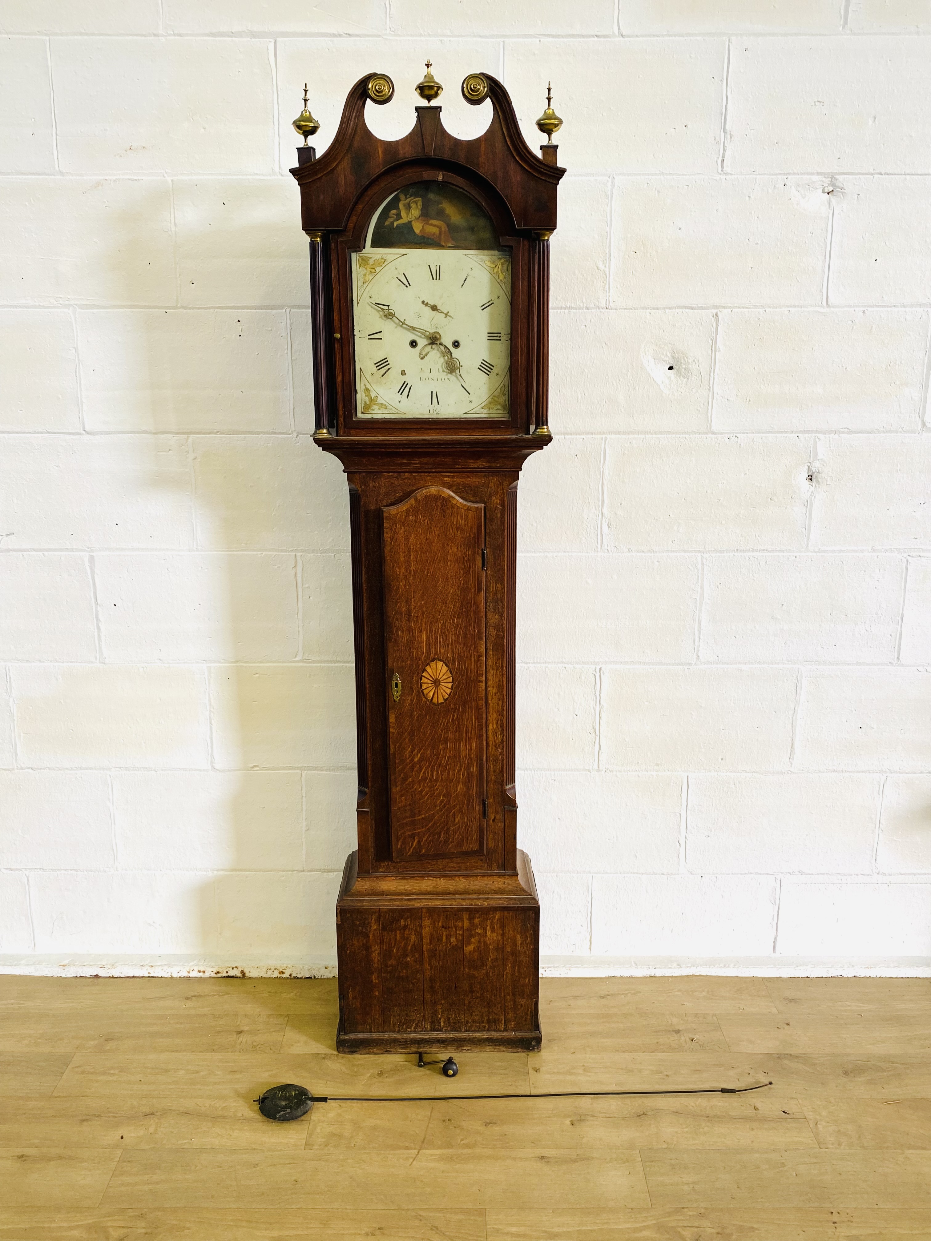 Oak longcase clock - Image 3 of 9