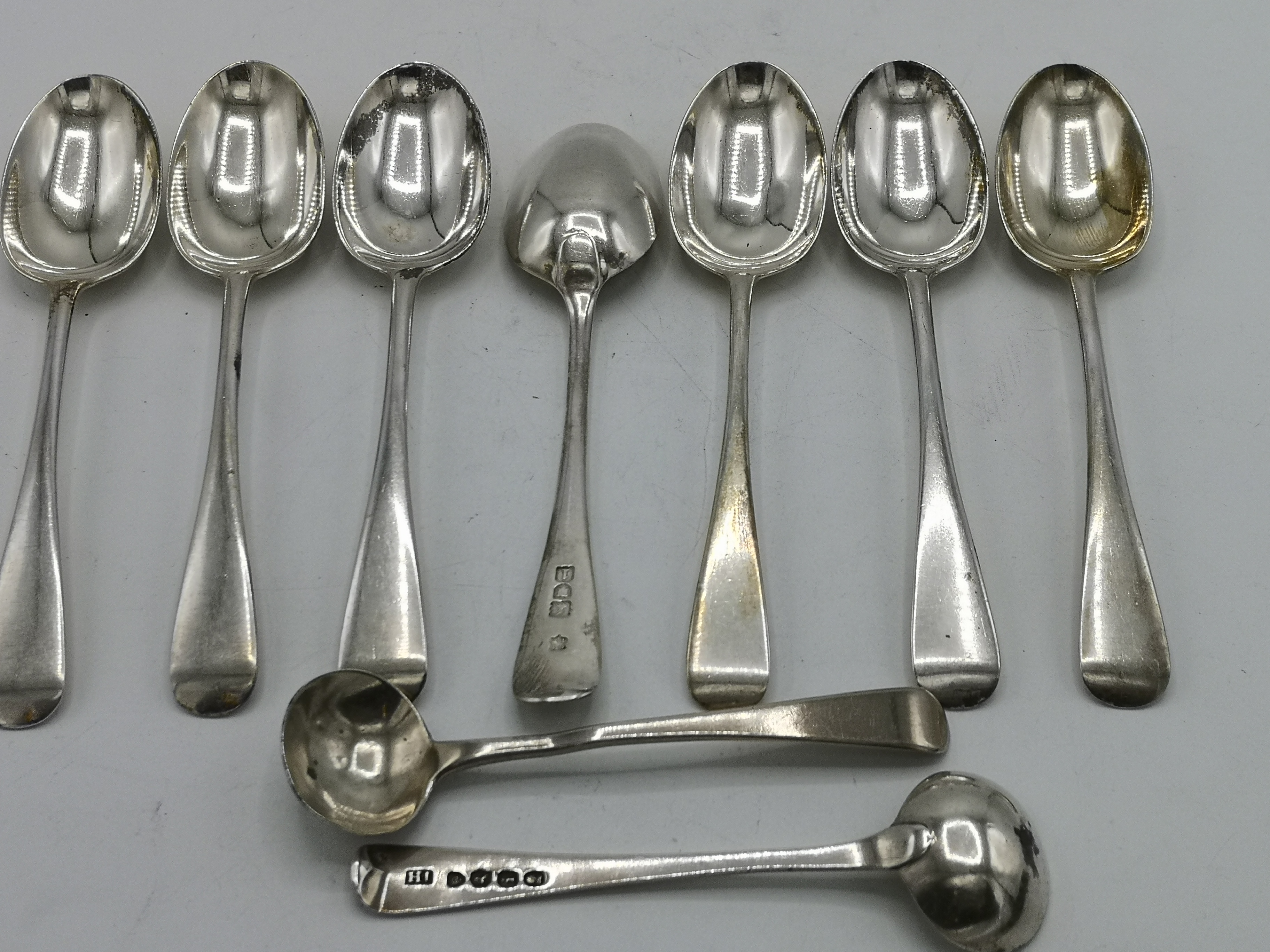Set of seven silver tea spoons - Image 2 of 8