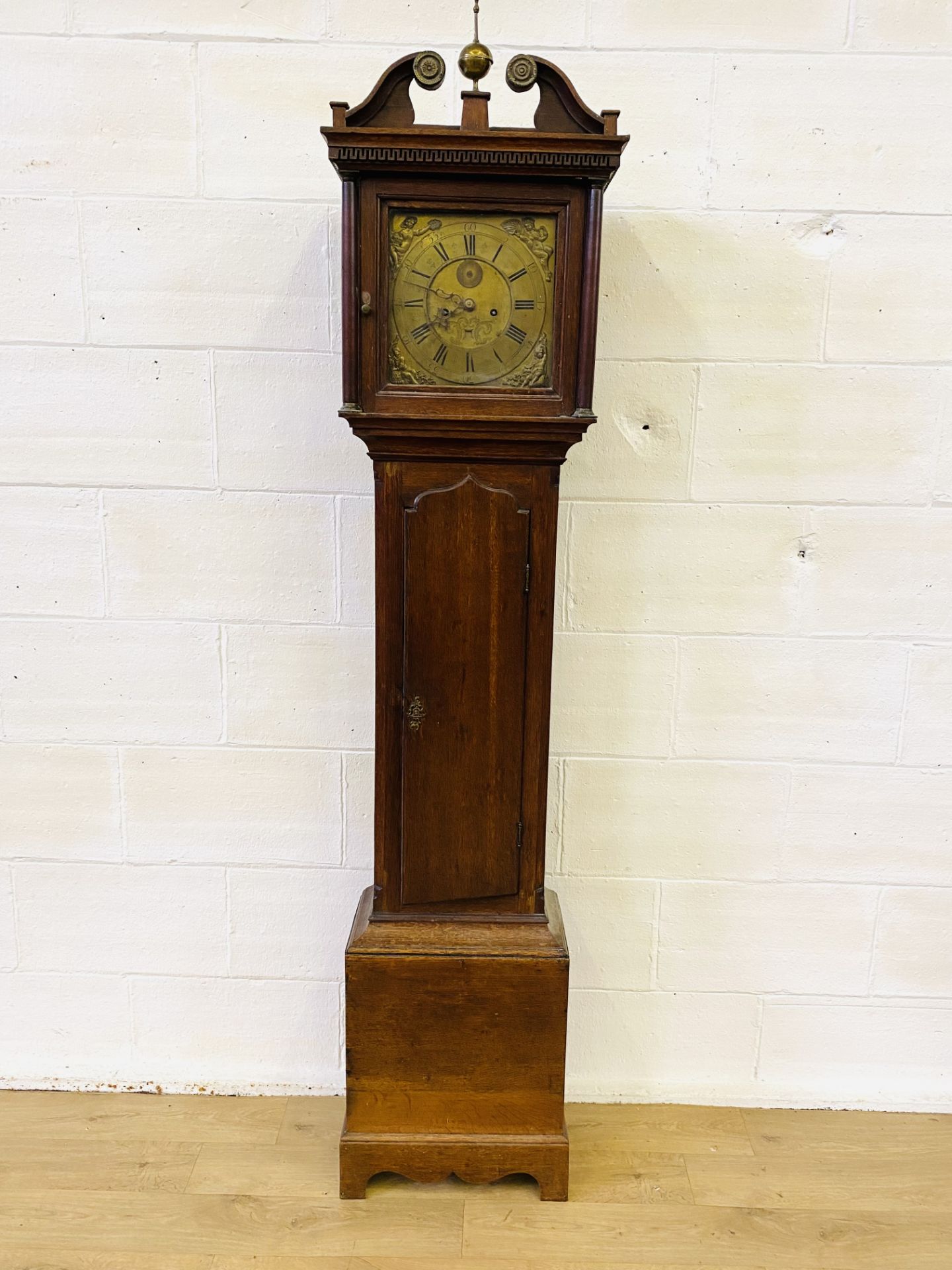 Oak longcase clock