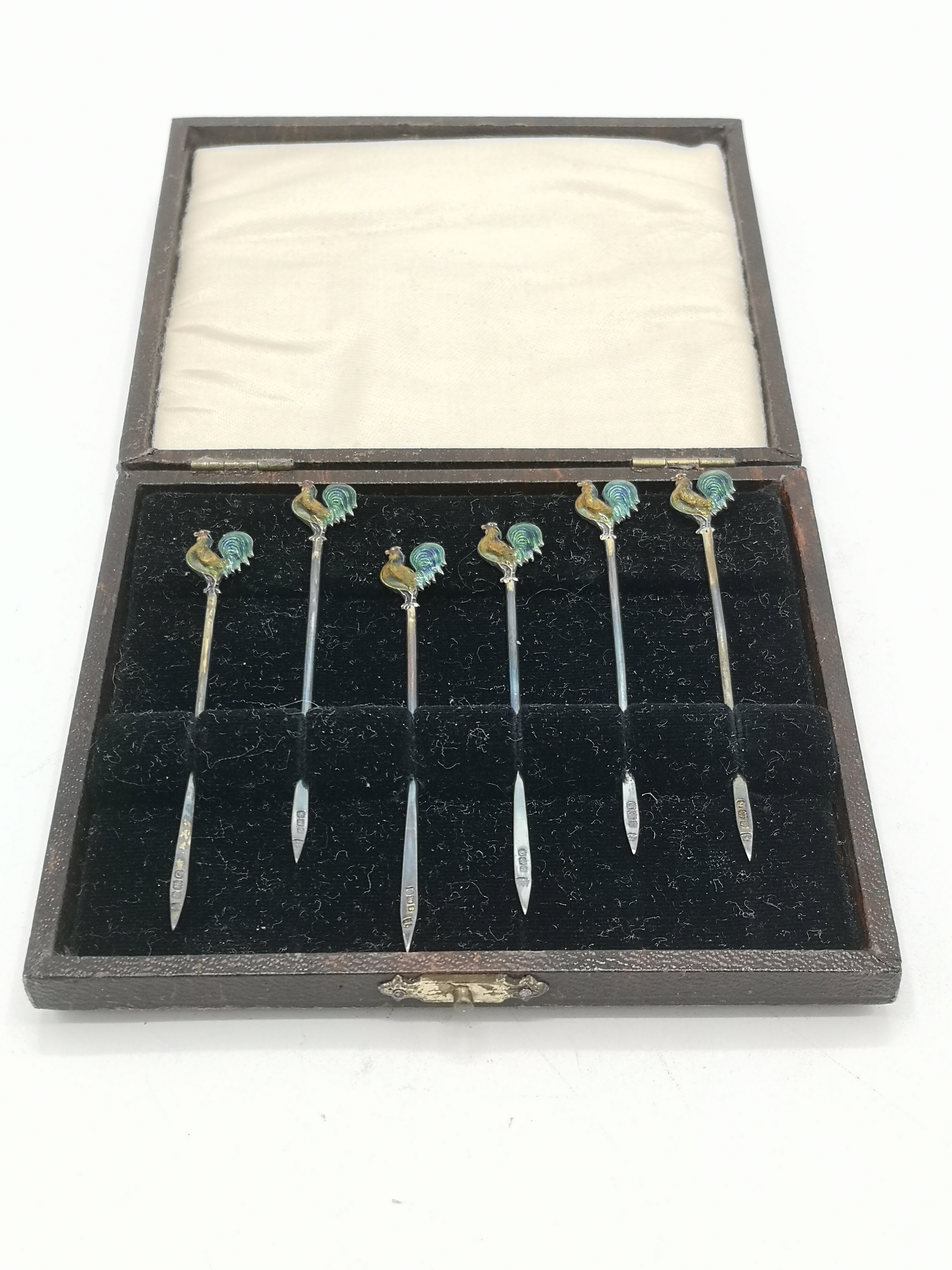 Boxed set of six silver cocktail sticks - Image 2 of 6
