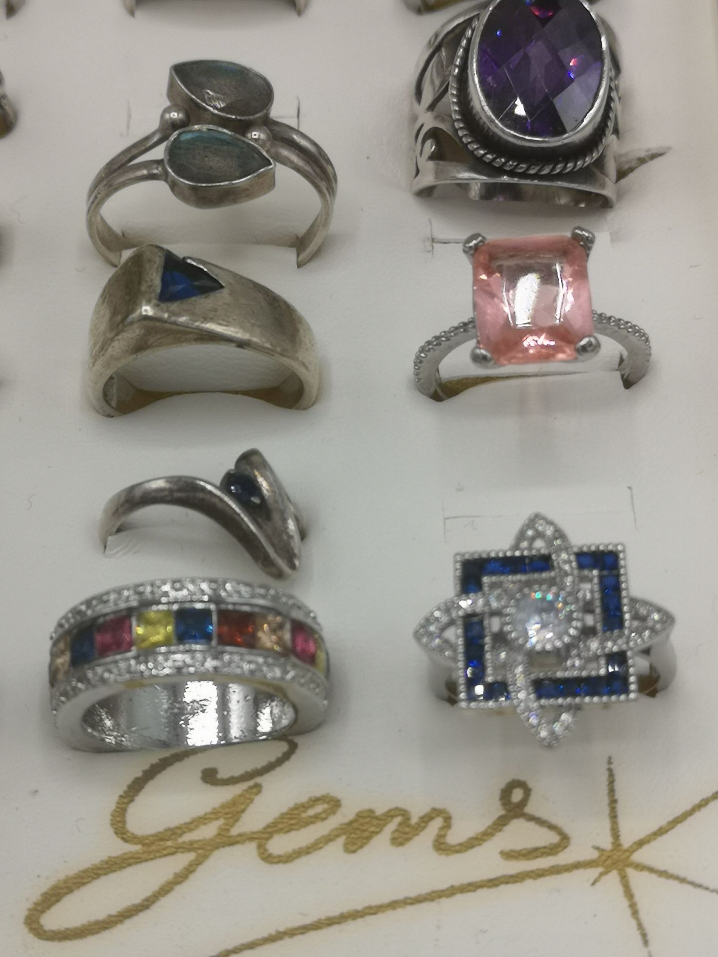 Collection of thirty eight silver rings - Image 8 of 9