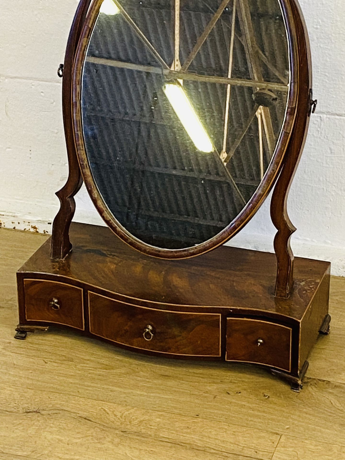 Mahogany veneer toilet mirror - Image 2 of 4