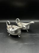 Pair of silver sauce boats