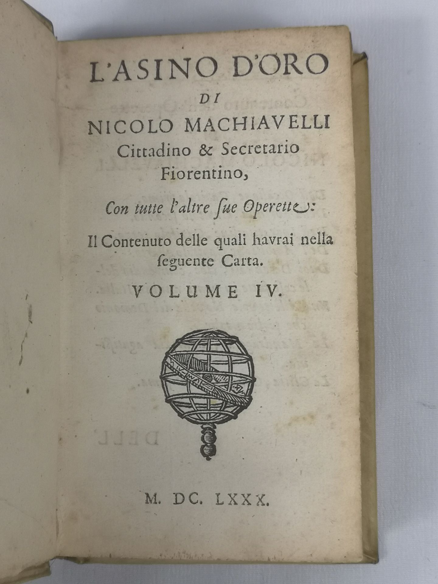 L'Asino D'oro and other works in Italian by Niccolò Machiavelli 1680 - Image 4 of 4