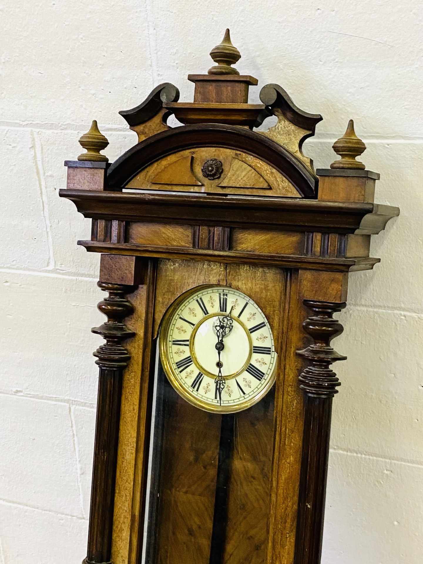 Mahogany and glass cased wall clock - Image 6 of 6